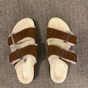 Birkenstock Brown Shearling Lined Mules